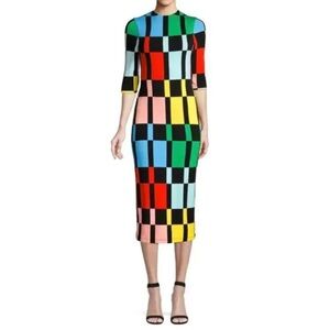 alice + olivia color block dress
